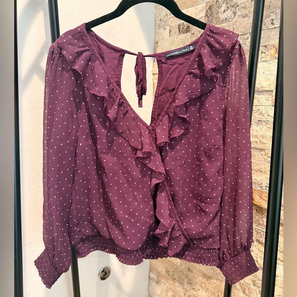 Abercrombie Ruffle Polka Dot Blouse